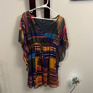 Rue 21 Multi-Colored Striped Dress that Ties Around the Waist